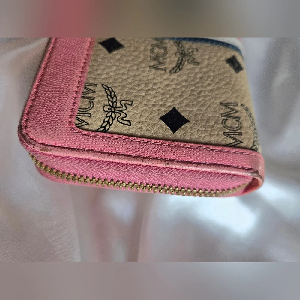 MCM Visetos Pink and Tan Zippy Wallet - Picture 6 of 14
